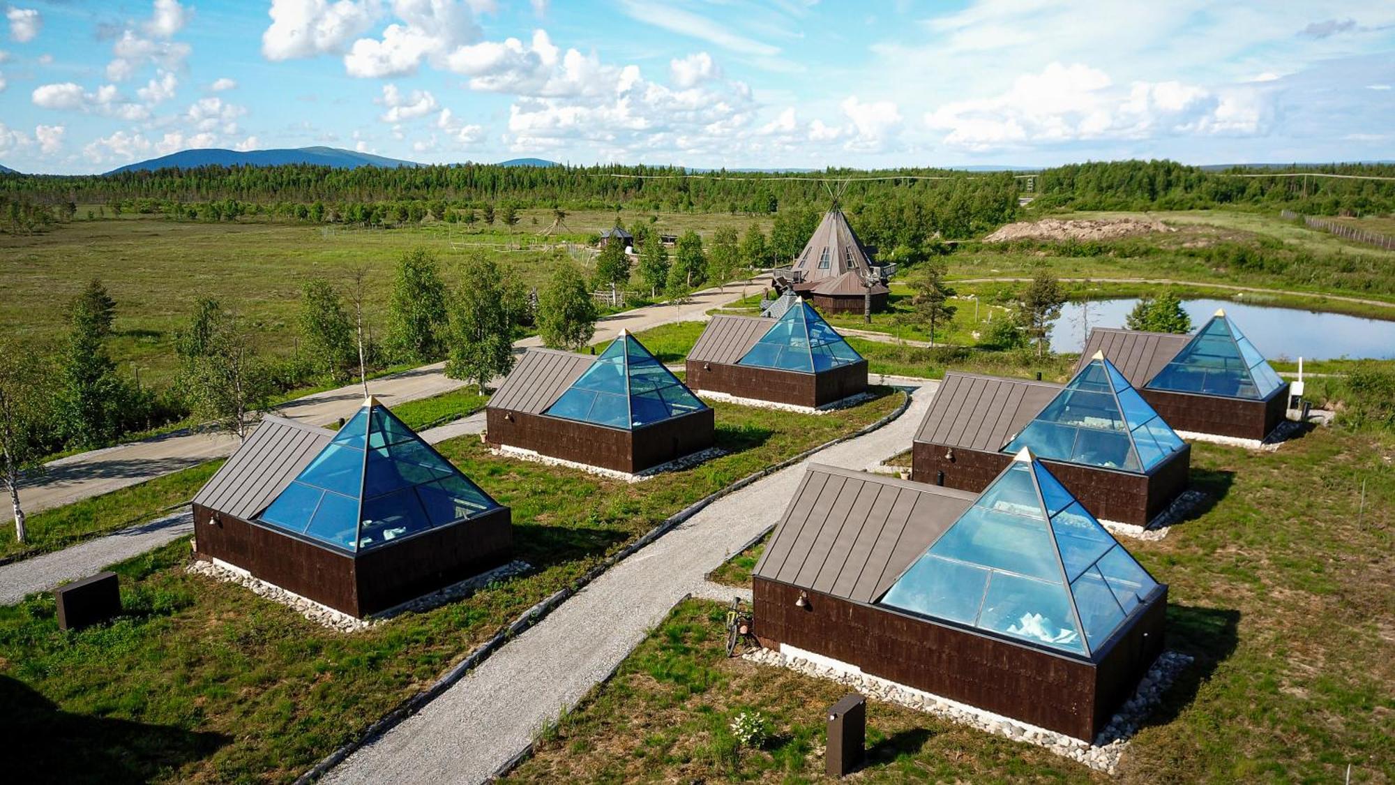 Aurora Pyramid Glass Igloos Köngäs Buitenkant foto